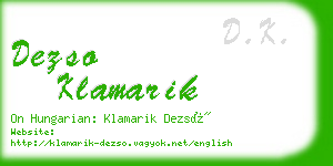 dezso klamarik business card